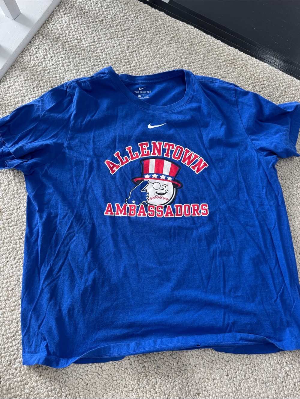 Nike Royal Blue Allentown Ambassadors Graphic Tee with Red and White Accents